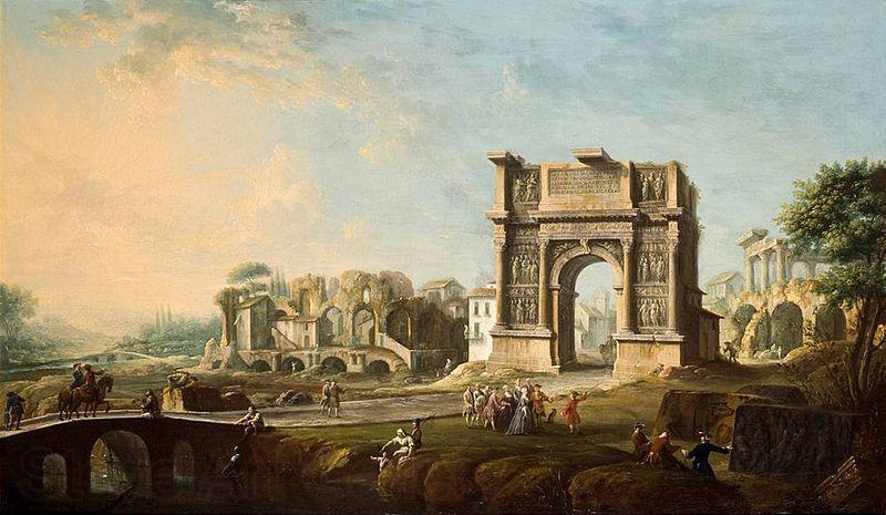 Antonio Joli The Arch of Trajan at Benevento oil on canvas painting by Antonio Joli. Spain oil painting art